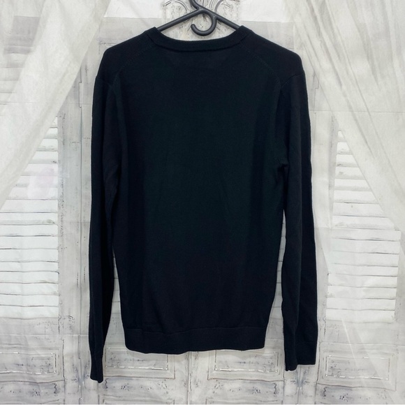 Hart Schaffner Marx Size Small Black Fine Merino Wool V-Neck Pullover Sweater - Picture 3 of 5